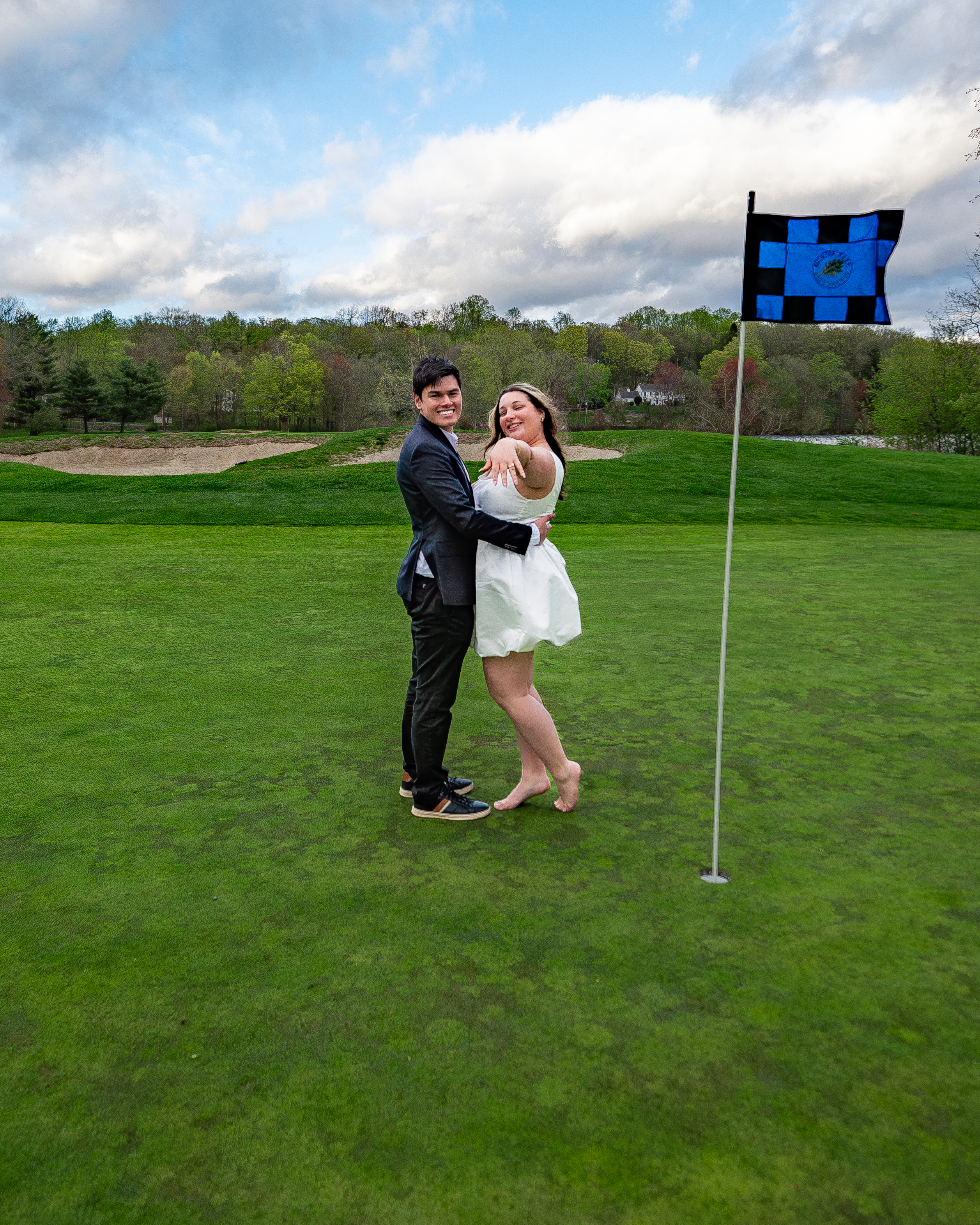 Shannen and David on the golf course